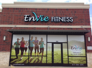 Custom Storefront Sign with Perforated Vinyl Privacy Film